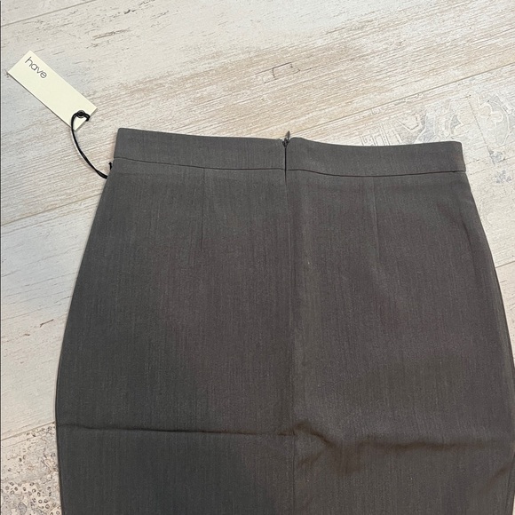 2/$40 Charcoal Gray Pencil Skirt with Front Slit - Picture 8 of 8